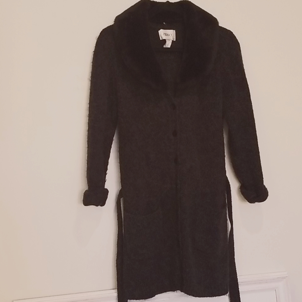 Sweater gray faux fur (S)